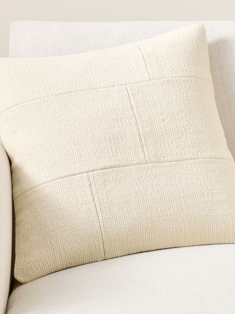 NWT Pottery Barn Ivory Patchwork Pillow Cover